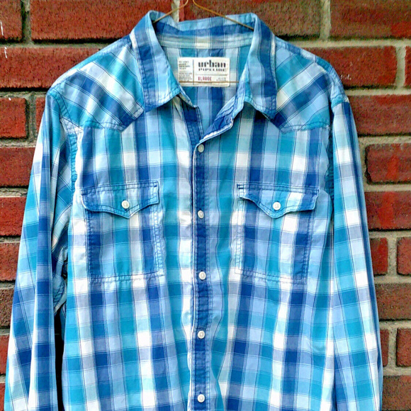 urban pipeline Other - Urban Pipeline Western Style XL Shirt Blue Plaid